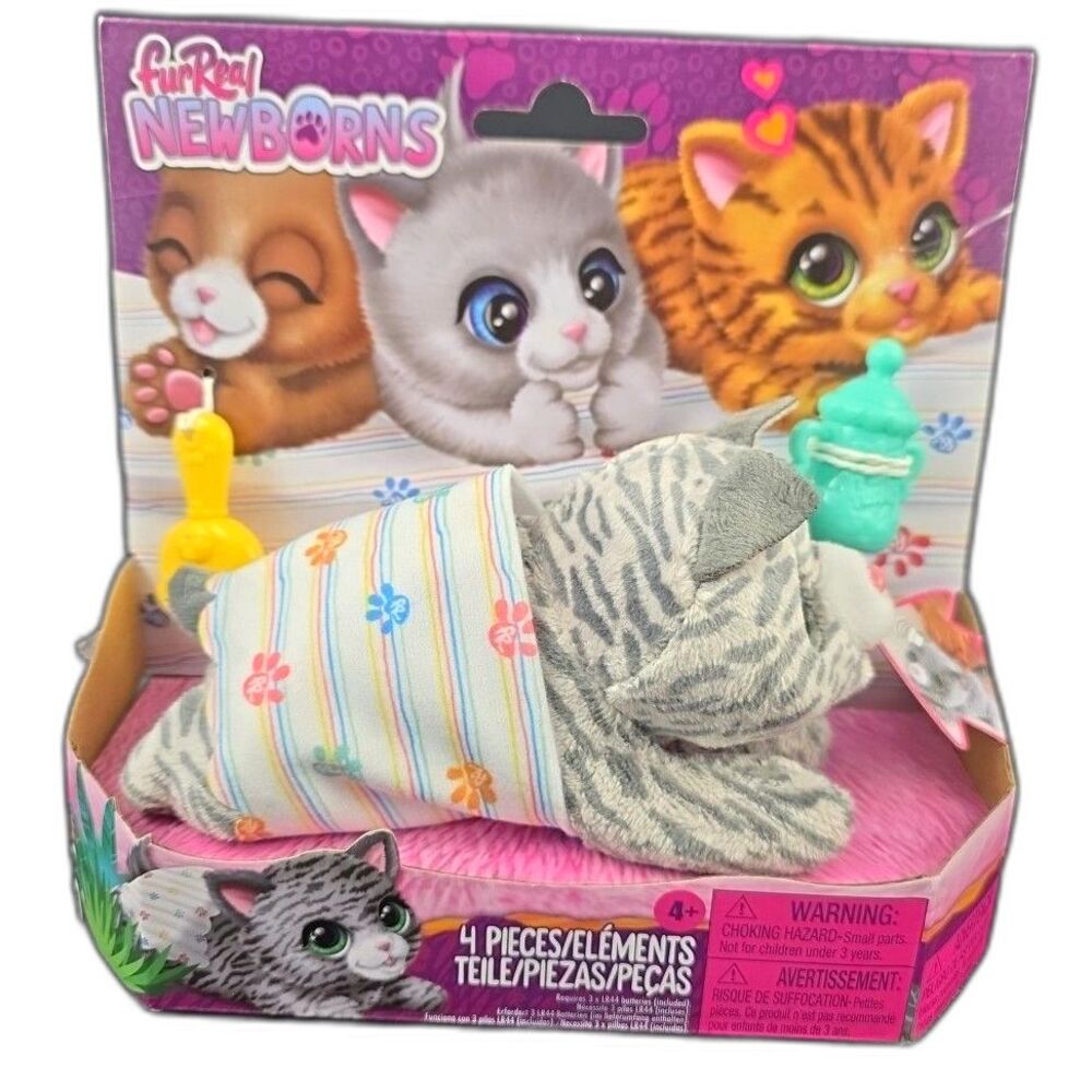Furreal Newborns Kitty Interactive Pet Small Plush Stuffed Animal Cat with Sound